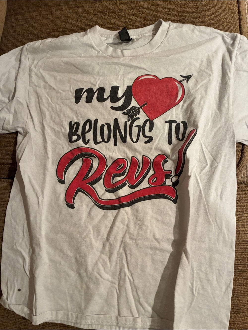 Top Gun White Graphic Tee - My Heart Belongs To Revs